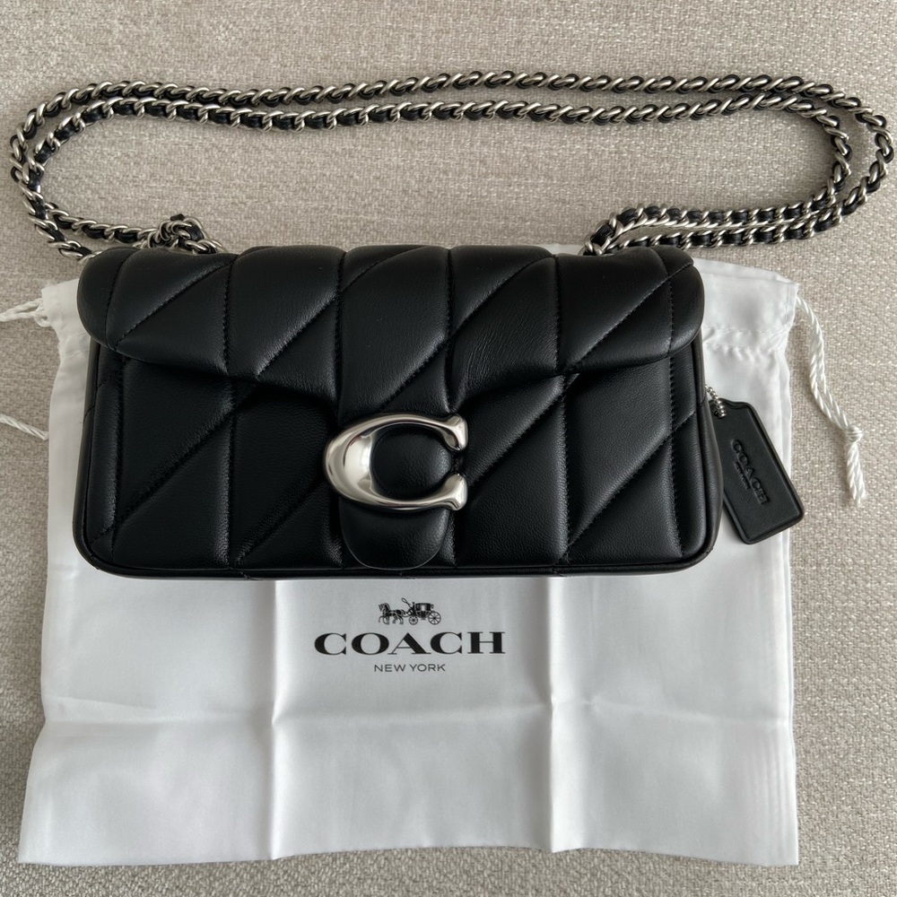 Coach quilted tabby 20 - Black & Silver hardware